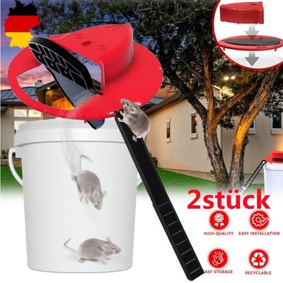 2x FLIP N SLIDE EIMER DECKEL MAUSEFALLE AUTOMATISCHE RATTENFALLE FÜR 5GAL EIMER