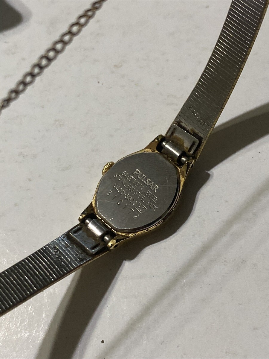 Vintage Pulsar Watch Women 16mm Gold Tone Oval Dial V400  display picture 3