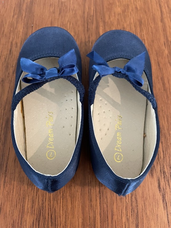 Dream Pairs Toddler Girls Navy Maryjane Sophia with Bows Dress Shoes Size 7 NWOB