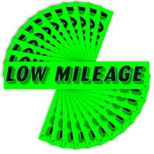 Dealership Sticker 12Pk of Low Mileage Sticker Car Lot Windshield Slogan Decal