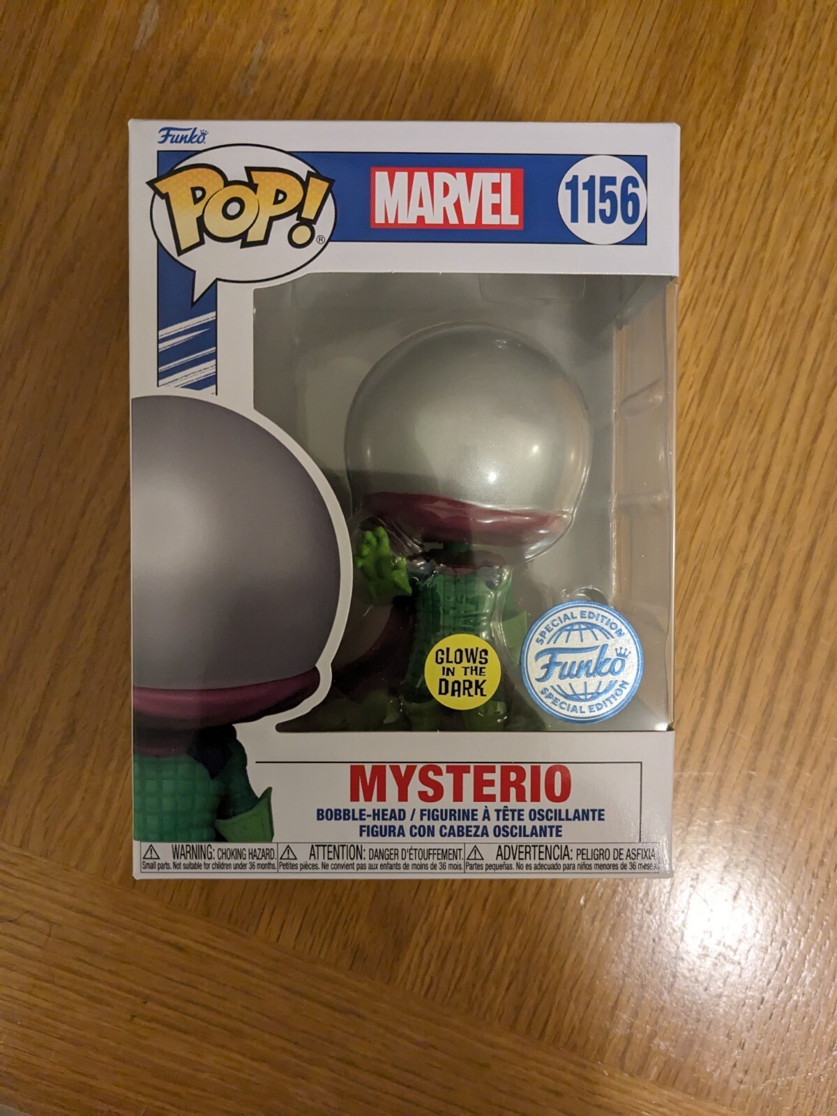 #1156 Mysterio Glow Marvel Spider-man Funko POP Careful Pack