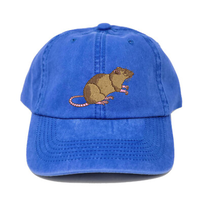 Rat embroidered dad hat, Mouse embroidered baseball cap, custom
