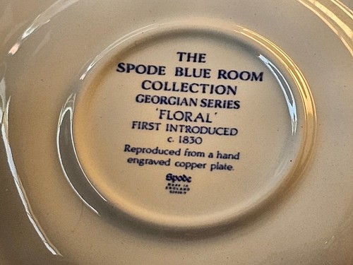 Spode Blue Room Collection "Floral" Georgian Series Coffee Cup & Saucer England - Picture 7 of 7