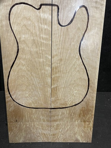 FLAMED, CURLY, SPALTED YELLOW BIRCH DROP TOP, ECO-FRIENDLY TONEWOOD - Picture 4 of 5