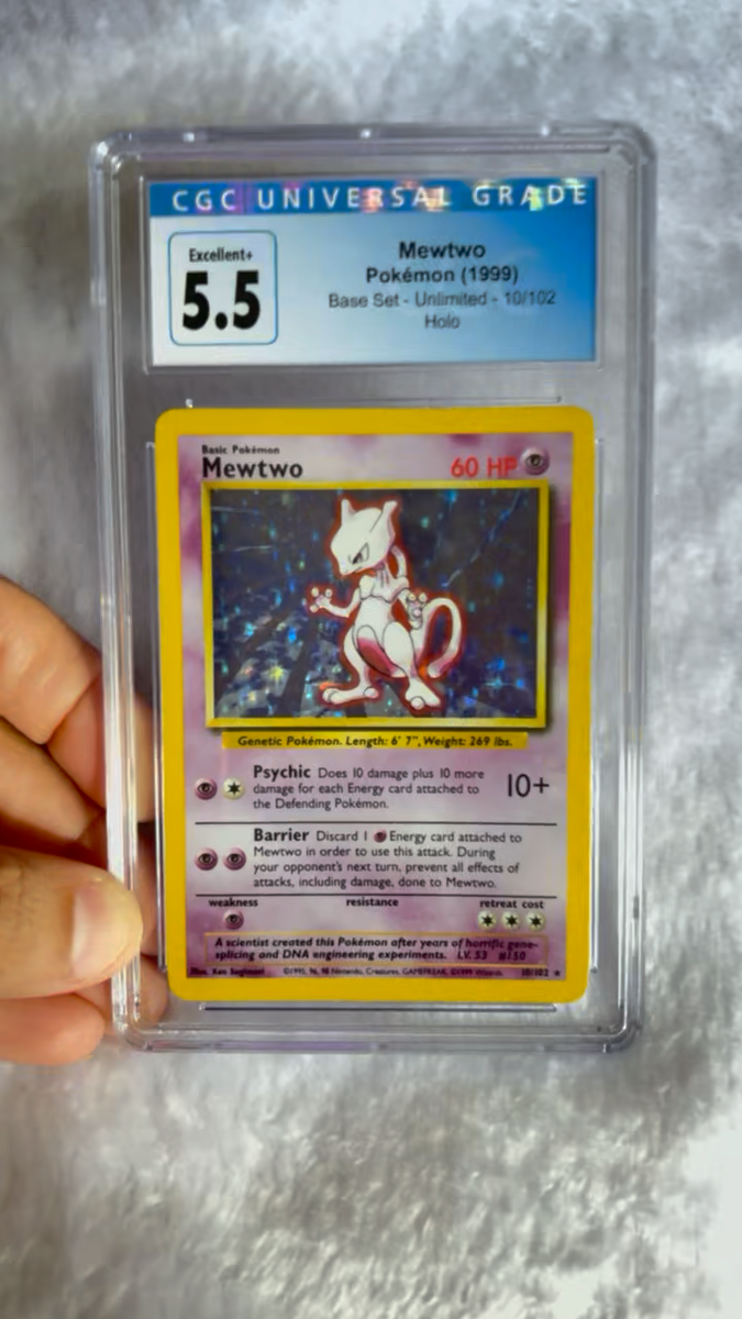 mewtwo pokemon card base set MEWTWO - 10/102 - Base Set - Holo - Pokemon Card - Lightly Played