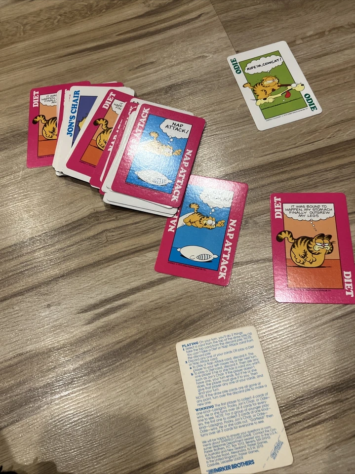 1978 Винтажная детская карточная игра Garfield «Большая сделка» No 716 Parker Bros в комплекте - Изображение 4 из 4