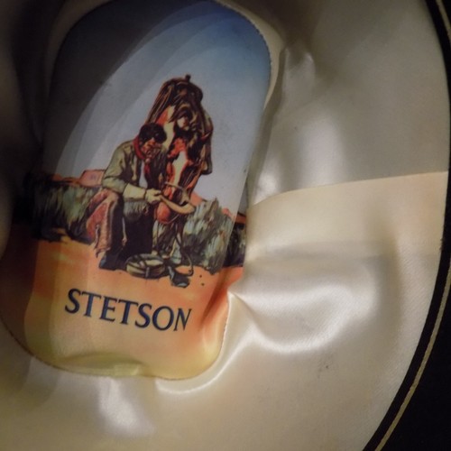 VTG Stetson Cowboy Hat 4X Beaver John B. Stetson Company Black leather band - Picture 19 of 24