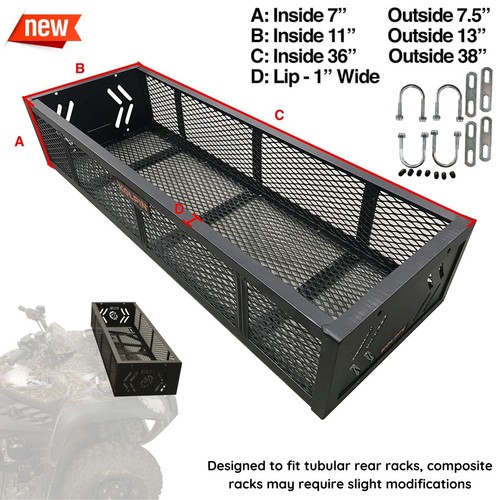 ATV Front Rear Rack Tool Basket for Farm Hunting 5 Gal Bucket Chainsaw ...