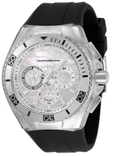 TechnoMarine Men's TM-120021 Cruise California 46mm Silver/White Dial BlackStrap