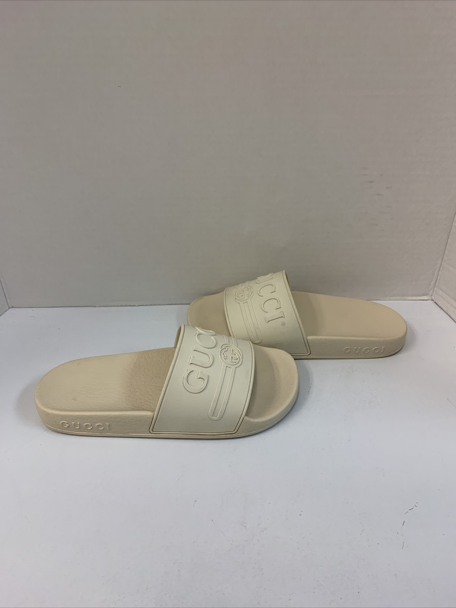 Gucci Womens Slide Natural White Size 4 Used 525140JCZ009018  display picture 1