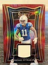 Michael Pittman Jr. RC Red Prizm Jersey Patch 2020 Panini Select Colts RS-MPI