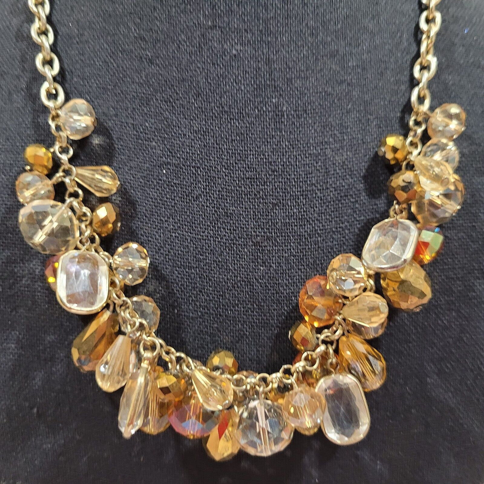 Chunky Cluster Statement Multi Colored Faceted Gl… - image 4