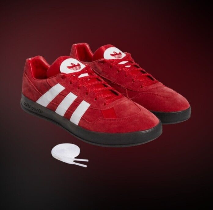 adidas X GONZ ALOHA SUPER Skateboard Shoes Red/White 10M adidas X GONZ ALOHA SUPER Skateboard Shoes Red/White 10M