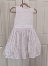 Isabel Garreton White Cotton Lace Dress Flower Girl 6T Formal Dress Wedding