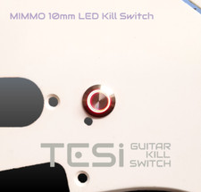 Tesi MIMMO 10MM LED Momentary Push Button Guitar Kill Switch Stainless Steel/Red