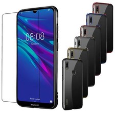 Stylish Metallic Gel Case Cover For Huawei Honor Phone Models  Tempered Glass