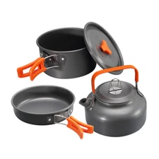 Outdoor Portable Fold Camping Picnic Pot Pan Kettle Teapot Cookware Tableware