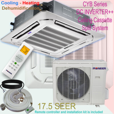 36000 BTU Ton PIONEER Inverter Ceiling Cassette Ductless Split