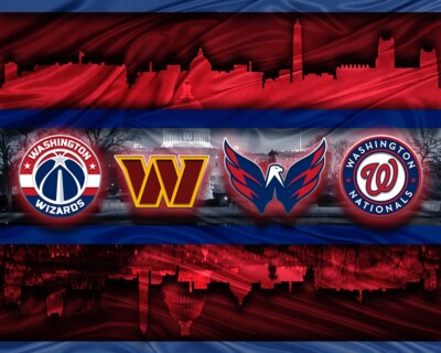 WASHINGTON Sports Art 16x20in Washington Commanders Capitals Nationals ...