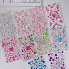 Face Sticker Handbook Decor Photo Album Sticker Gem Sticker 3D Heart Shape DIY