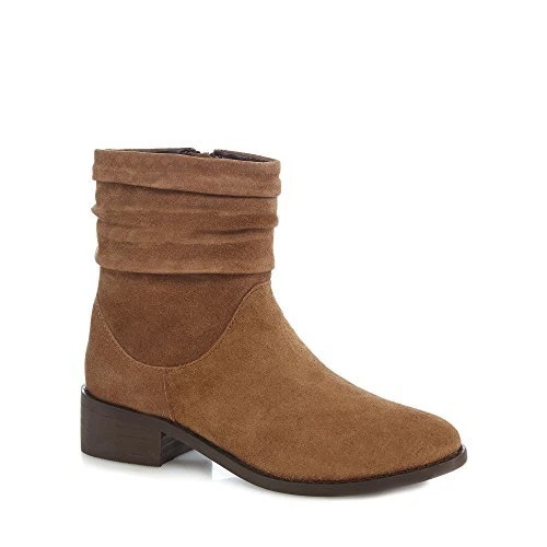 Mantaray Womens Ladies Tan Brown Suede Leather Ankle Boots Size 4/37 & 5/38 New - Picture 1 of 5
