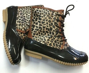 sugar glitter duck boots leopard