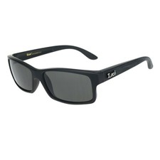 Locs Sunglasses Mens Matte Black Rectangular Wood Textured Temple UV 400