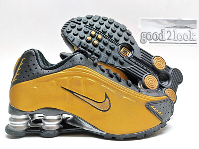 Size 10 - Nike Shox R4 Black Metallic Gold W for sale online | eBay
