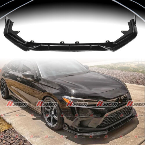 For Honda Civic 11th 2022+ Sedan Hatch Gloss Black Front Lip Spoiler Splitter - Picture 3 of 13