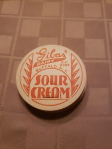Gibas Dairy Sour Cream Jar Caps - Original - Lot of 10 - Buffalo, NY