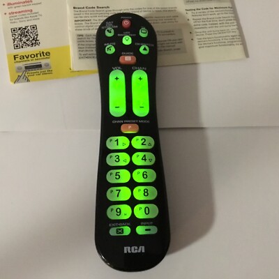 RCA Universal Remote Control RCRPS02GR BIG BUTTON BACKLIT 2-DEVICE - 400 Brands.