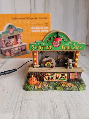 Dept 56 4036589 cats bats rats NEW Shooting Gallery range animated Village Hallo