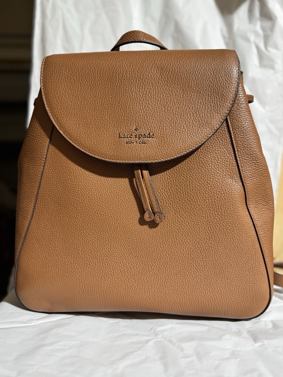 Kate Spade New York Leila Large Leather Backpack Brown 