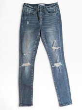Vervet by Flying Monkey - Mid Rise Button Fly Distressed Skinny Jeans 26 VT971