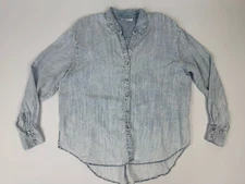 Splendid Women S Top Shirt Long Sleeve  Blue Chambray Oversized New