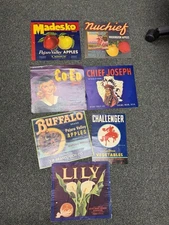 vintage fruit and vegetable crate labels — collectible lithographed label