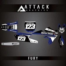Attack Graphics Custom Fury Complete Bike Graphics Kit For Yamaha YZ250FX 2017