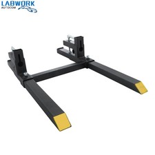 43" Pallet Forks Clamp On Tractor Forks With Adjustable Stabilizer Bar 2000 LBS