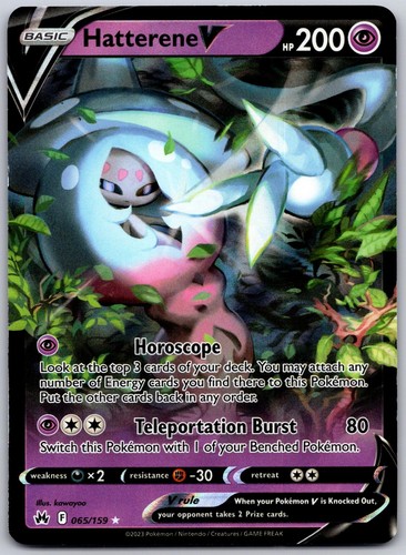 Hatterene V 065/159 Pokemon Holo Crown Zenith Near Mint
