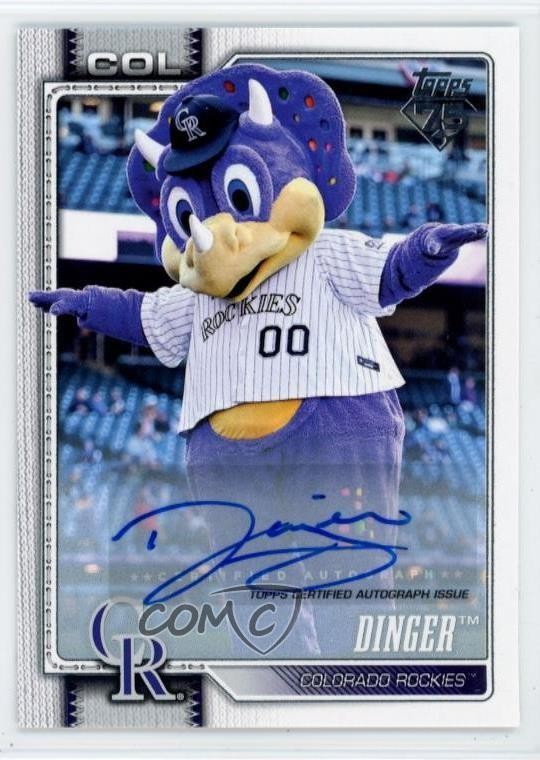 2026 Topps Series 1 Mascots Auto /99 Dinger #M-4 Auto 1a2b