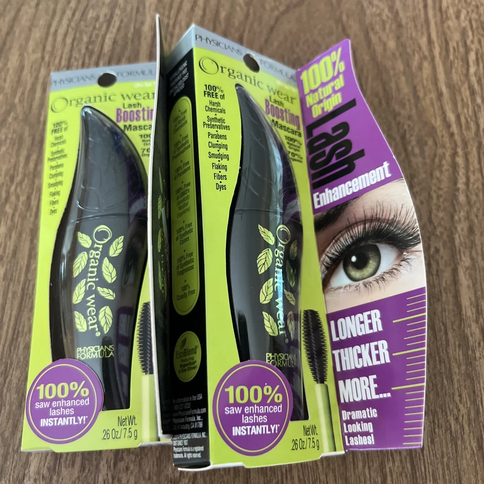 2 Physicians Formula Lash-Boosting Organic Wear Mascara Ultra Black 7561 NEW - Image 2 of 3