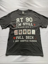 Port % Co Mens Grey short sleeve Tee Shirt Graphic Print Size M