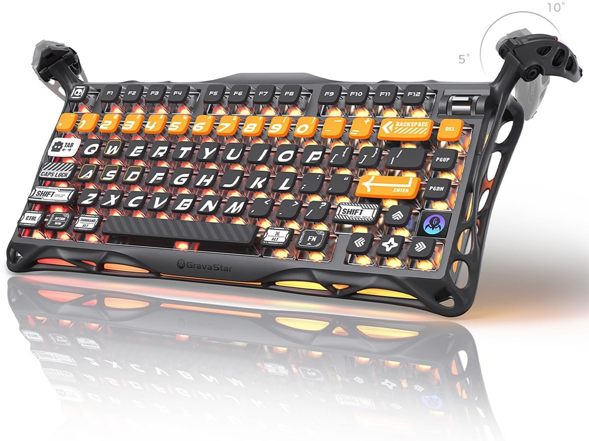 GravaStar Mercury K1 Pro Wireless Mechanical Gaming Keyboard, 75