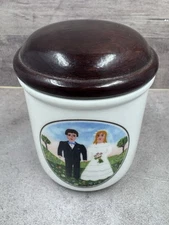 Vintage Villeroy Boch NAIF WEDDING 3 1/2" Spice Jar w/ Lid