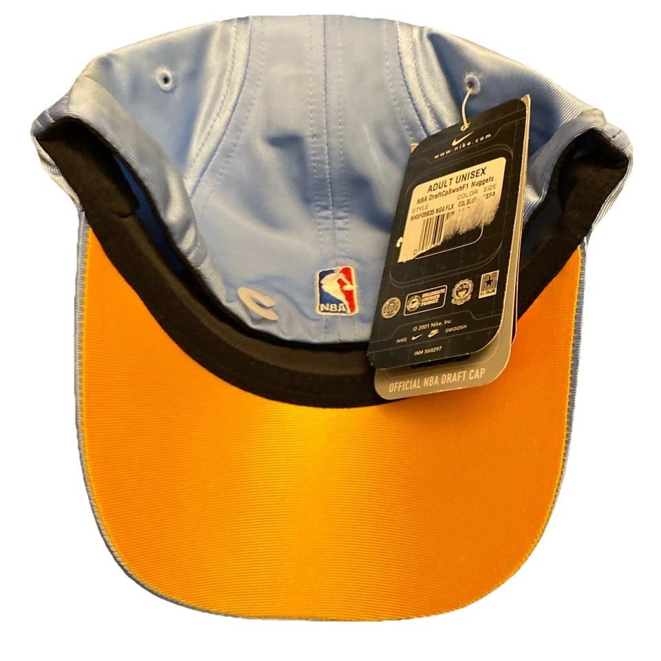 Gorra de colección Denver Nuggets para hombre talla única azul amarillo draft de la NBA equipo Nike Foto 3 de 4