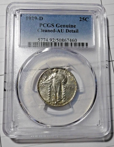 1929 D Standing Liberty Quarter PCGS AU Details