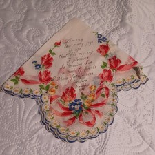 VINTAGE LADIES Friendship Hankie Scalloped Edges Multicolored