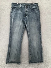 Flypaper Denim Straight Leg Blue Jeans Mens 38x31 Acid Wash 100% Cotton