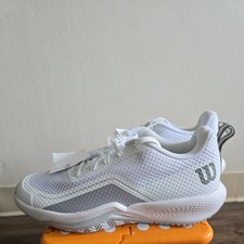 Wilson Rush Pro Lite men s tennis shoes in White, size 8. Model WRS333760.
