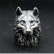 New Retro Trend Nordic Wolf Head Ring Men Punk Rock Ring Men Viking Amulet Fashi